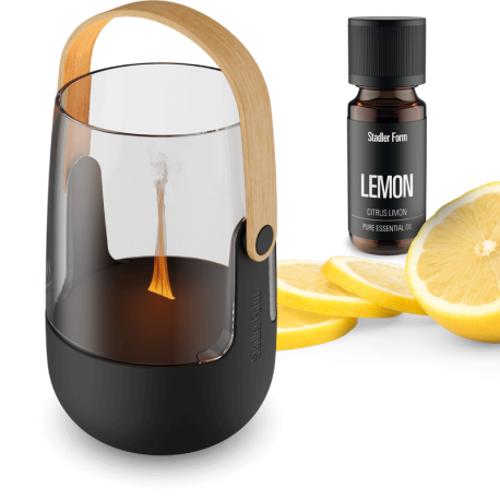 Zestaw aromatyzer Stadler Form - Sophie Little, czarny + Olejek zapachowy Lemon