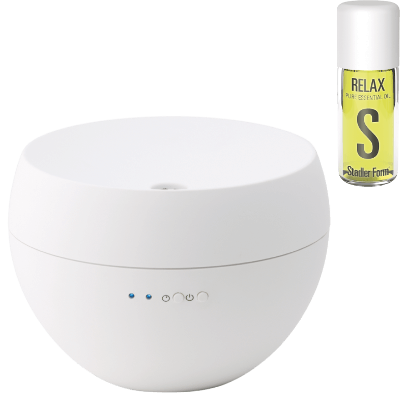 Zestaw Aromatyzer Stadler Form - jasmine, biały + olejek eteryczny Relax