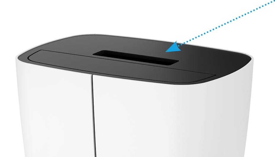 Widok na uchwyt do łatwego przenoszenia osuszacza Stadler Form Theo