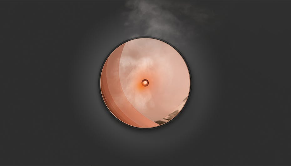 Widok na top aromatyzera Stadler Form Zoe z efektem płomienia