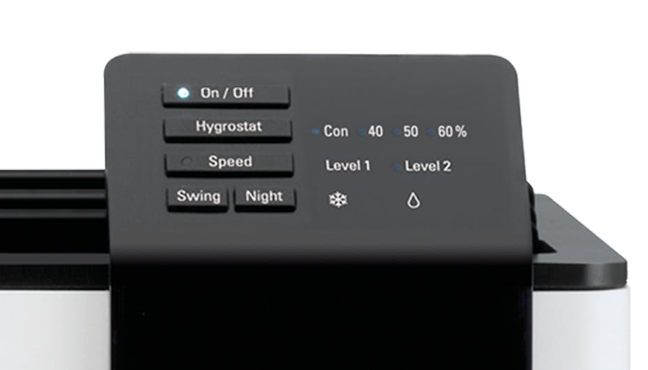 Widok na panel sterowania osuszacza powietrza Albert od Stadler Form